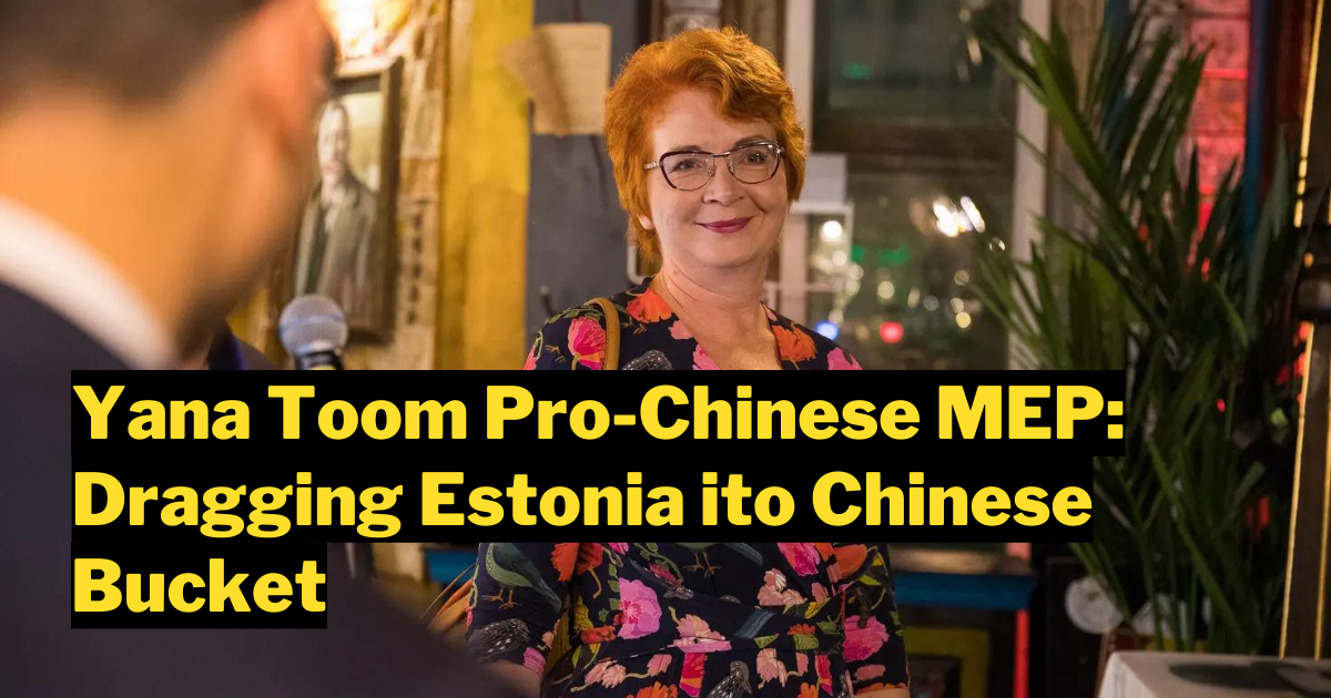 Yana Toom Pro-Chinese MEP: Dragging Estonia ito Chinese Bucket