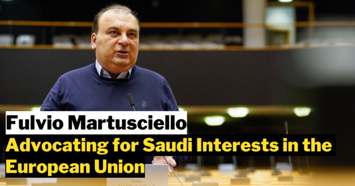Fulvio Martusciello Advocating for Saudi Interests in the European Union