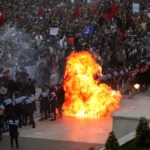 Albanian PM Edi Rama’s Office Petrol Bombed in Tirana Protests