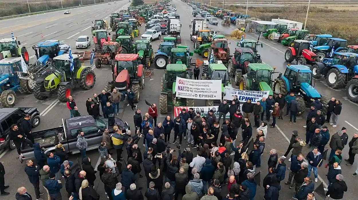 Farmers Block Athens-Lamia Highway Over EU Payment Delays